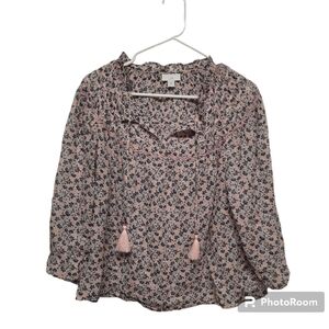 J. Jill Pink Floral Blouse